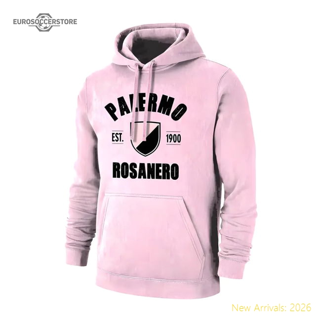 Palermo Est.1900 retro footer with hood, melanze pink-The Soccer Shirt Hub