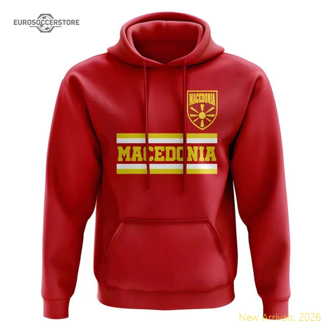 Macedonia Core Football Country Hoody (Red)-The Soccer Shirt Hub