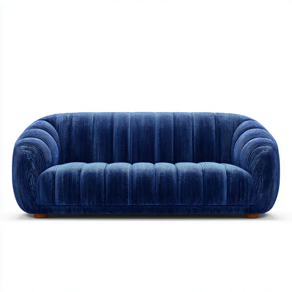 Sofa Cord-Textil 220x85x75 cm – Blau