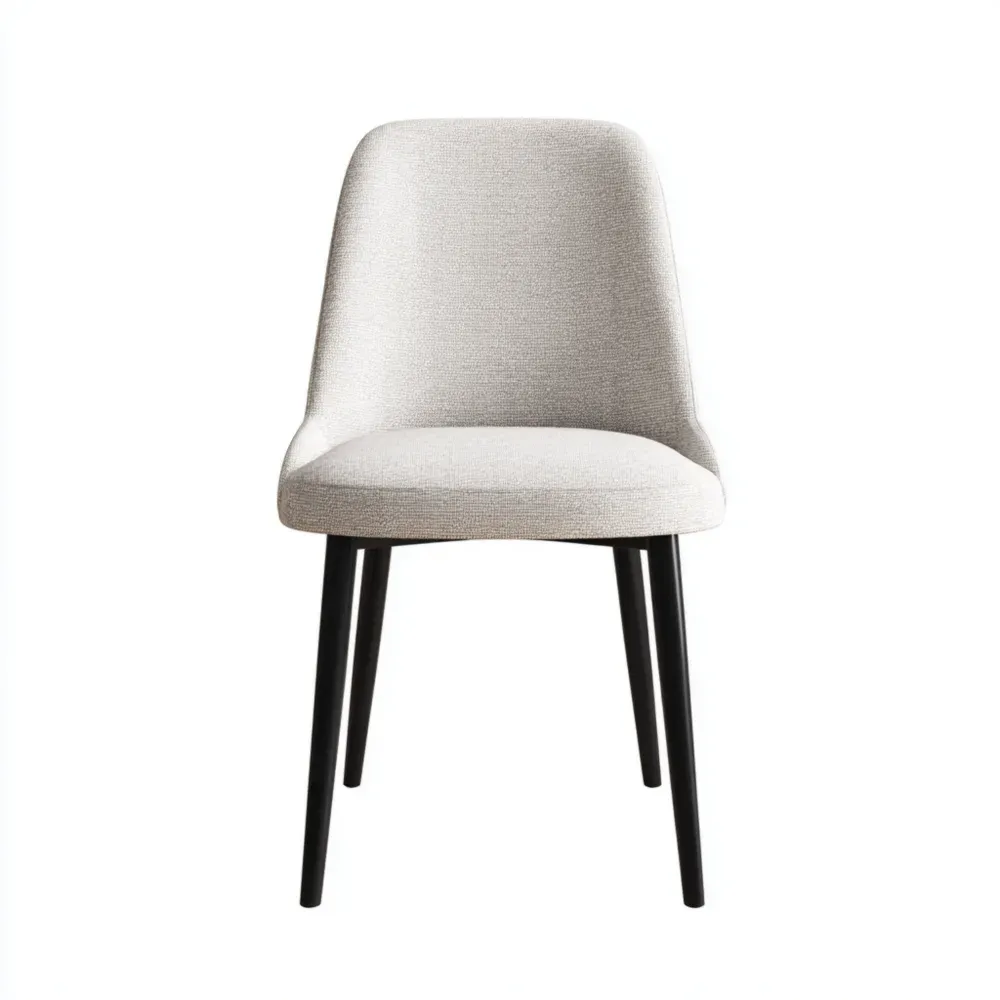 Esszimmerstuhl Stoffpolsterung Metallbeine Hellgrau