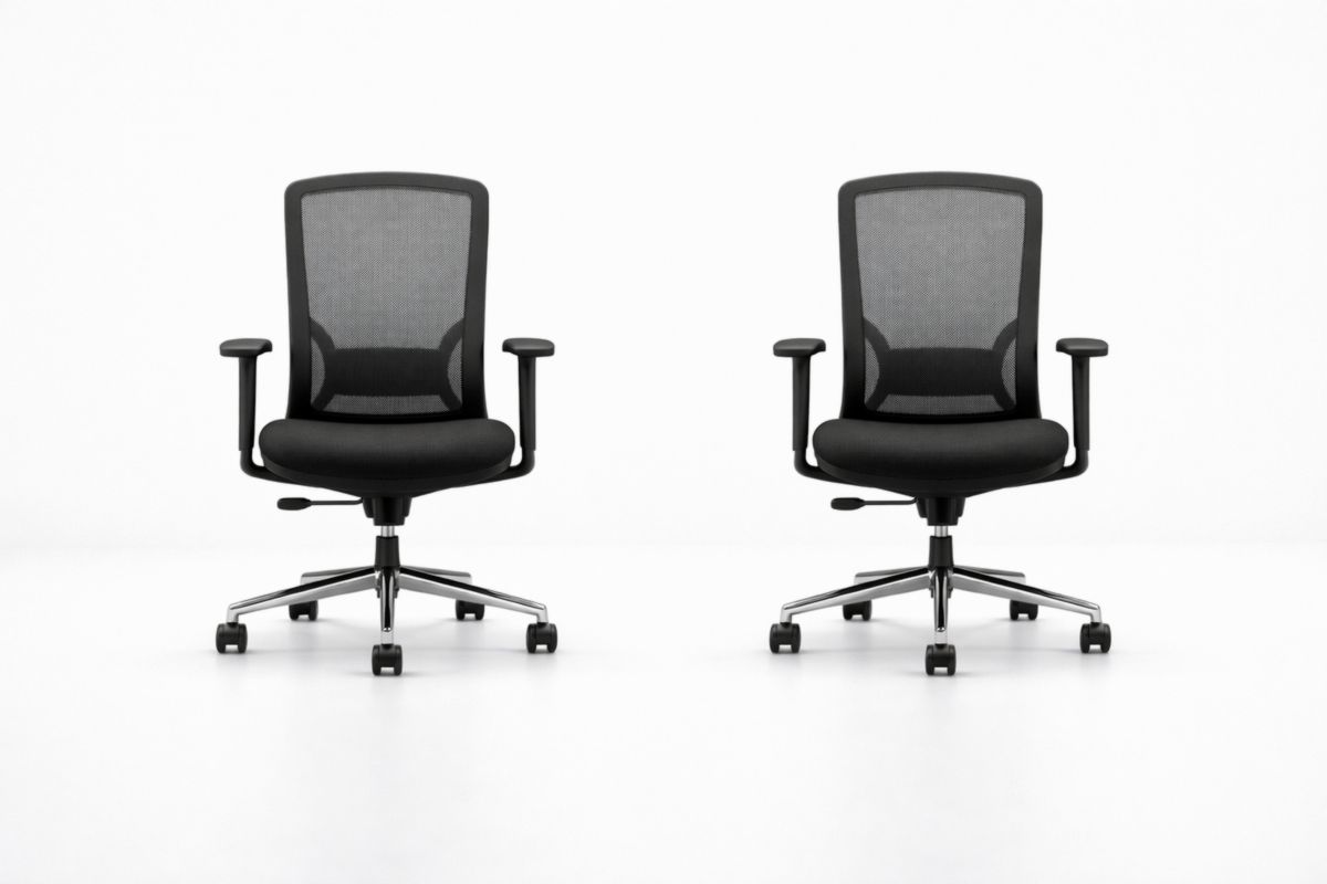 Bürostuhl Set Netzstoff Schwarz