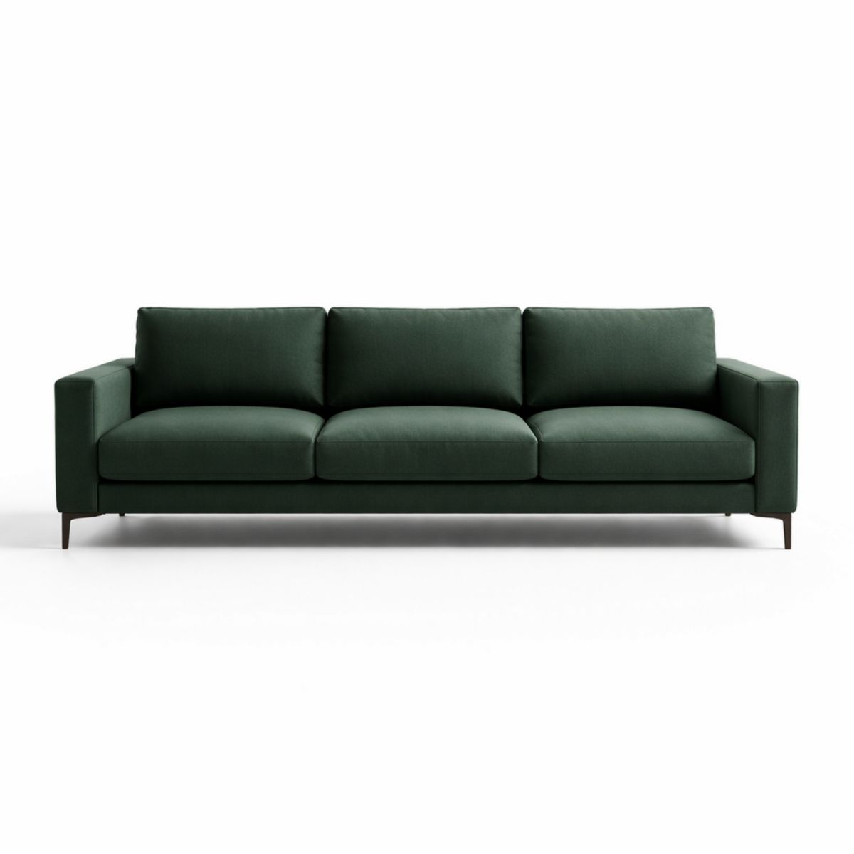 Sofa Dreisitzer Stoff Dunkelgrün Stahlrahmen