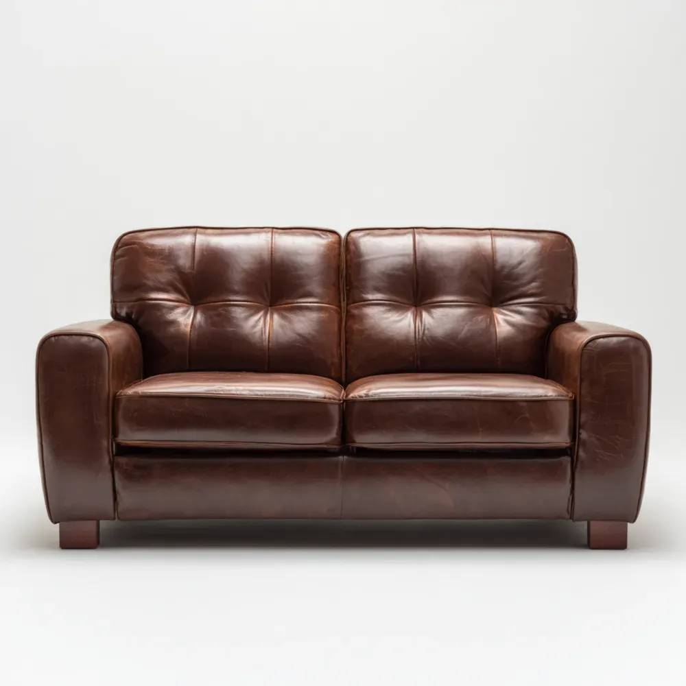 Zweisitzer Ledersofa aus Rindsleder - Dunkelbraun