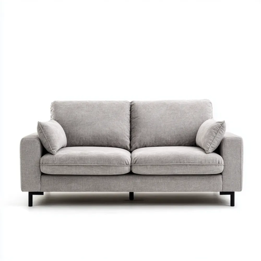 Zweisitzer-Sofa Textil Hellgrau