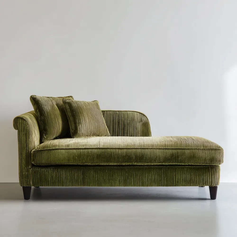 Chaiselongue Cordstoff 180x80x85 cm - Olivgrün
