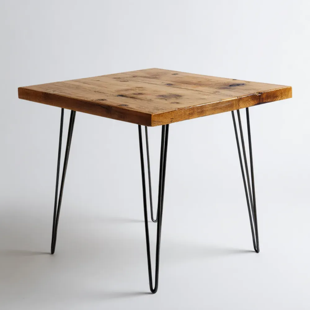 Beistelltisch Eichenholz und Metall 60x60x45 cm – Natur/Schwarz