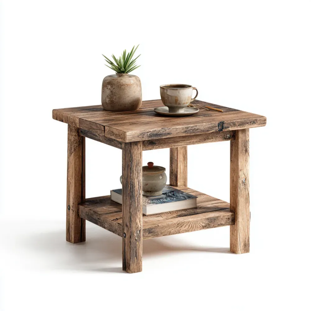 Beistelltisch Massivholz Rustikales Design 60x60x45 cm