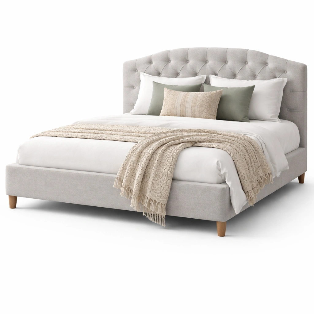 Polsterbett Hellgrau Klassisch Gepolstert-Sovexor