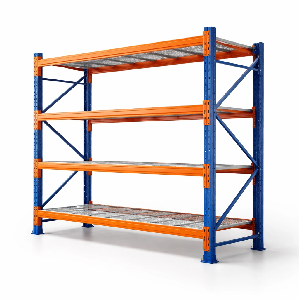 Schwerlastregal Blau Orange Metall Lagerregal-Sovexor