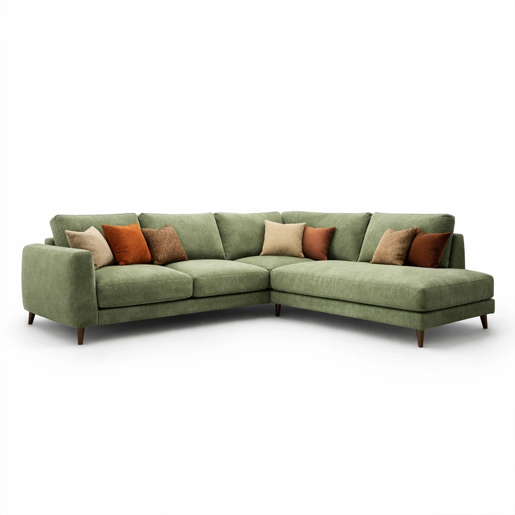 Ecksofa Gruen Klassisch Gross Mit Stoffbezug-Sovexor