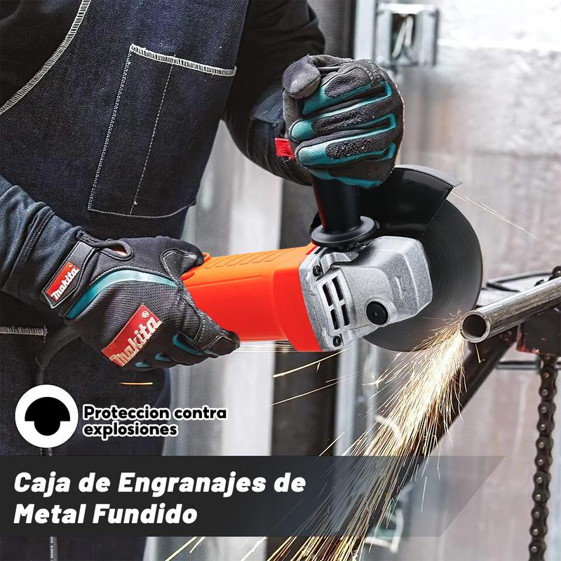 Amoladora Angular Profesional  Pulidora Esmeriladoras  Esmeriles 860w  19500 rpm Tres Niveles de Potencia (Amoladora angular y 10 Rodajas)