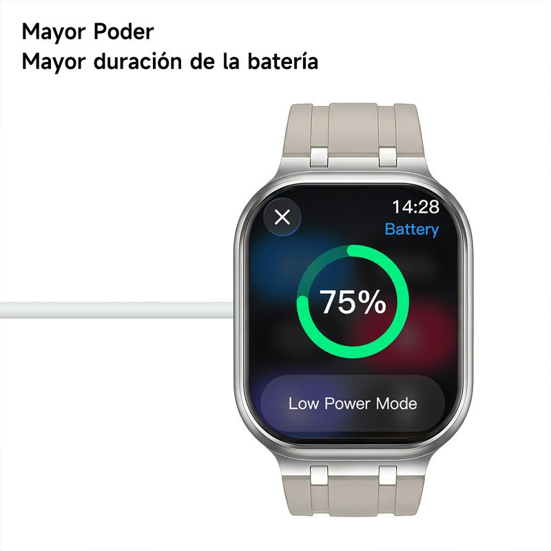 cuenta con 4 GB de ROM, admite enviar y recibir mensajes de WhatsApp, llamadas por Bluetooth, pantalla táctil completa de 49 mm, NFC, GPS, monitorización deportiva y de actividad física, ChatGPT .También incluye 4 correas.