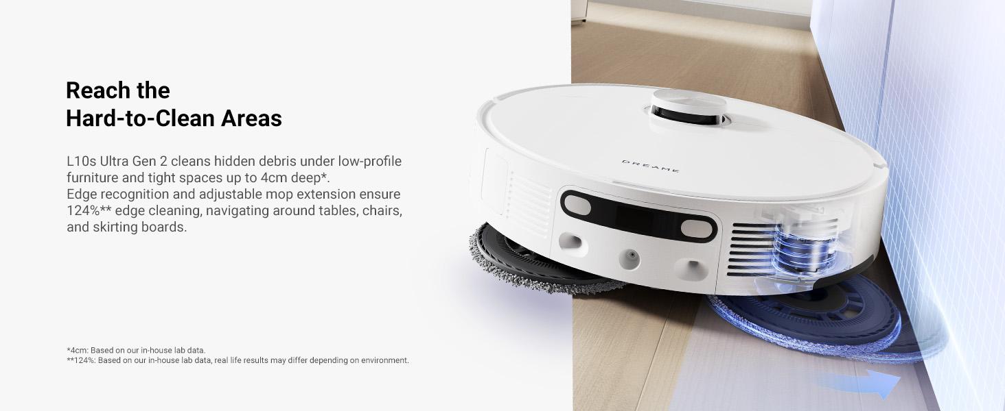 【New Arrivals】DREAME L10s Ultra Gen 2 Robot Vacuum and Mop, 10,000Pa Suction, MopExtend Tech, All-in-One Base Station, 75 Days Auto-Empty, Mop Self-Washing&Drying, Smart Obstacle Avoidance, Carpet Cleaning