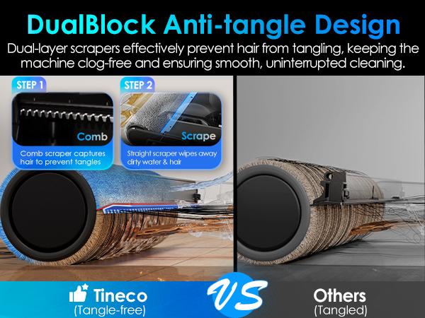 TINECO S7 Stretch Ultra Cordless Wet Dry Floor Vacuum Cleaner, 180&deg; Lay-Flat Anti-Tangle Design, 50-Minute Runtime, 185℉ Flashdry Self-Cleaning, Dual-Sided Edge Cleaning Function