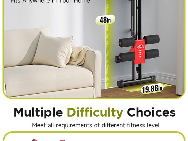 FED Fitness Flybird Series AW1 Ab Workout Machine- Adjustable Multifunctional Abdominal Core Trainer, Tummy Exercise Equipment, At Home Gym Equipment for Beginners, Full Body Strength Training