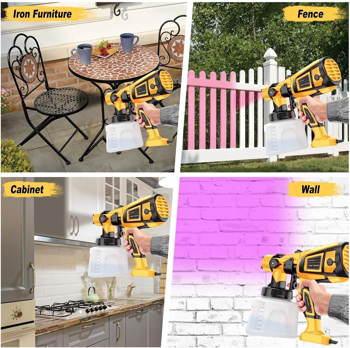 1000W High-Power Easy-to-Clean Handheld Electric Paint Sprayer, 1400ml Large Container Tool, Paint Sprayer Accessories for Garden Furniture & Fence Spraying, Handheld Paint Sprayers 1000W High-Power Easy-to-Clean Handheld Electric Paint Sprayer, 1400ml Large Container Tool, Paint Sprayer Accessories for Garden Furniture & Fence Spraying, Handheld Paint Sprayers