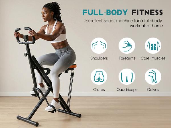 Row Ride Glute & Leg Trainer with LCD Display Foldable Squat Assist Machine &ndash; Adjustable Resistance for Home Full Body Workout &ndash; Compact Exercise Equipment