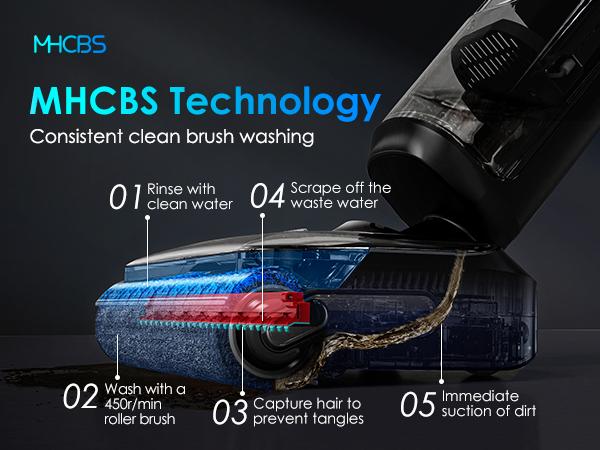 TINECO S7 Stretch Ultra Cordless Wet Dry Floor Vacuum Cleaner, 180&deg; Lay-Flat Anti-Tangle Design, 50-Minute Runtime, 185℉ Flashdry Self-Cleaning, Dual-Sided Edge Cleaning Function