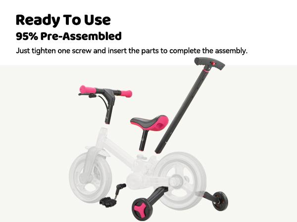JMMD 6-in-1 Convertible Children's Bicycle - Multifunction Toddler Toy Balance Bike for 18-60 Months Boys & Girls with Adjustable Seat, Push Handle, Pedals, Training Wheels, Brakes, Kickstand, Steel Frame, Outdoor Riding Gift JMMD 6-in-1 Convertible Children's Bicycle - Multifunction Toddler Toy Balance Bike for 18-60 Months Boys & Girls with Adjustable Seat, Push Handle, Pedals, Training Wheels, Brakes, Kickstand, Steel Frame, Outdoor Riding Gift