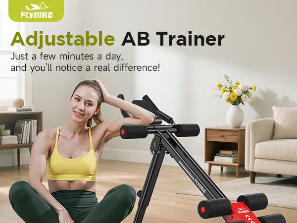FED Fitness Flybird Series AW1 Ab Workout Machine- Adjustable Multifunctional Abdominal Core Trainer, Tummy Exercise Equipment, At Home Gym Equipment for Beginners, Full Body Strength Training