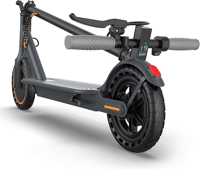 Electric Scooter - 8.5" Solid Tires, 350W Motor, Up to 19MPH& Miles Long-Range Portable Commuting Scooter for Adults with Double Braking System, App