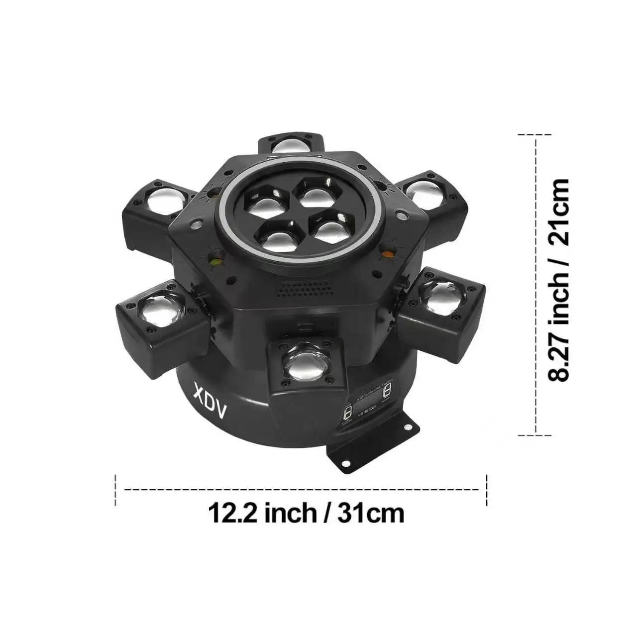  DJ de cabeza móvil de 150 W y 6 brazos – Iluminación de escenario RGBW con DMX-512 y activación por sonido para fiestas, bodas y eventos