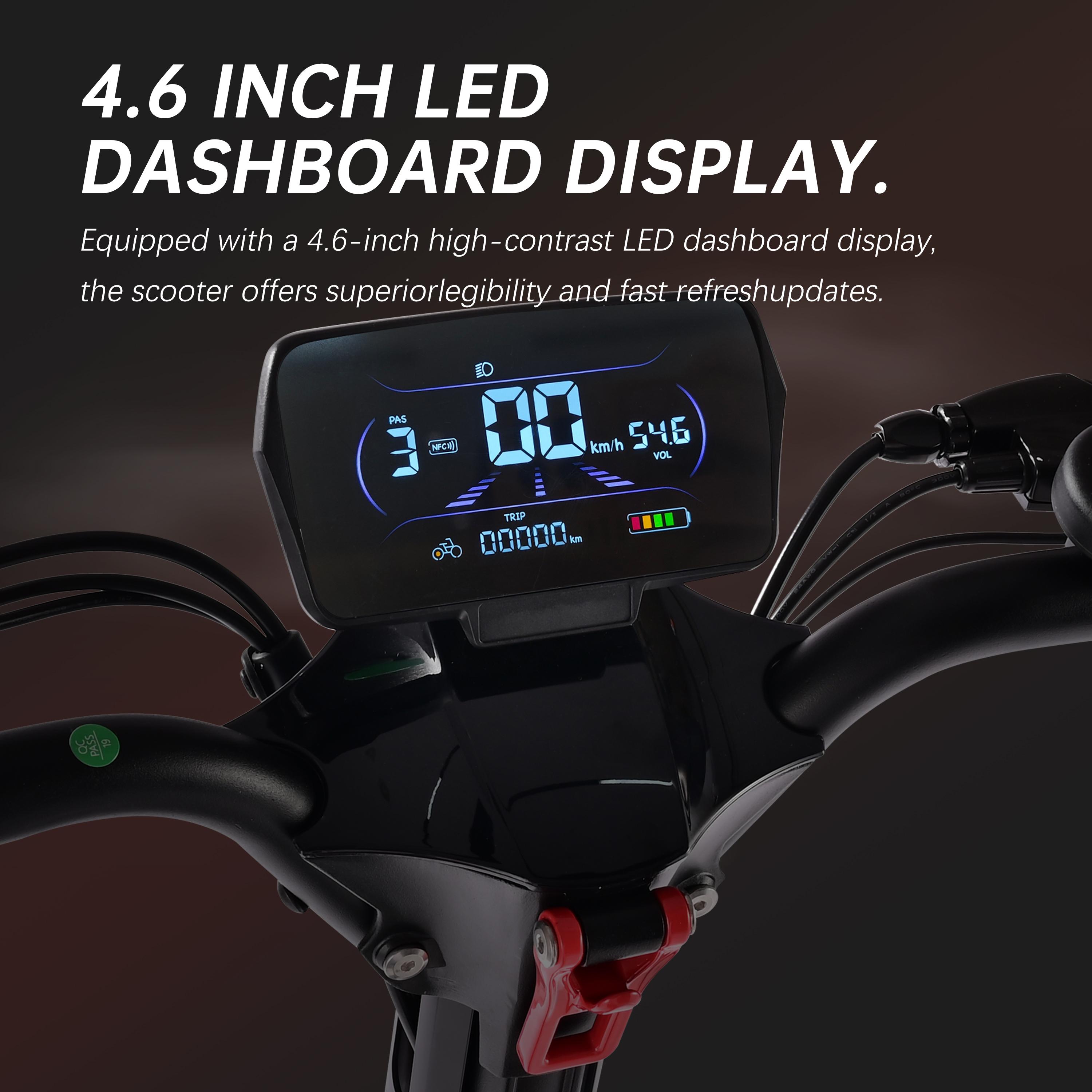 [ZWHEEL] GT1 LITE Powerful Max Pro Electric Scooter, 50 miles Range, Equipped with a 4000W dual motor, Up to 42MPH speed, 11'' Tubeless Tires, Front and rear shock absorbers, Hands-free unlocking, Anti-theft protection, and a foldable design,Summer Vibes