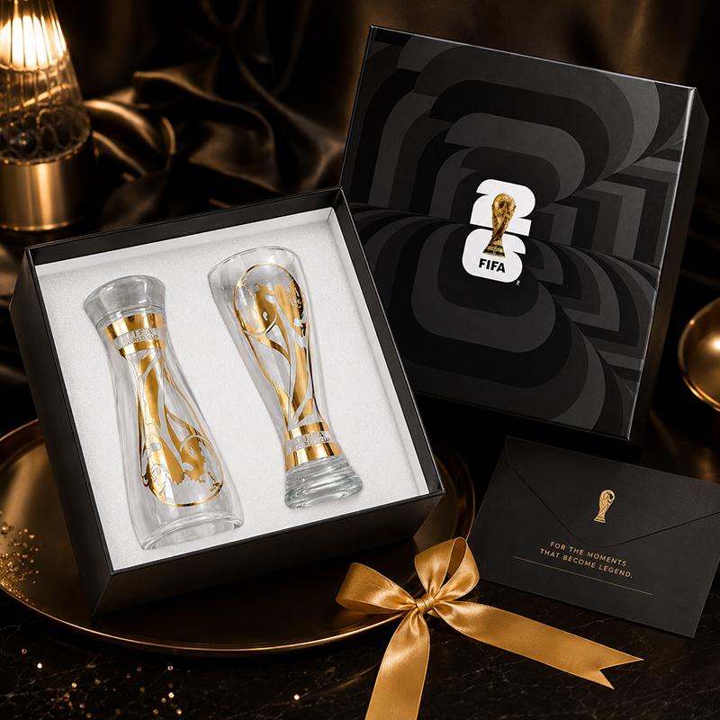Official FIFA World Cup 26 Gold Stamped Classic Beer Glass--Collector's Edition summervibes Drinkware Tumblers,summerwins