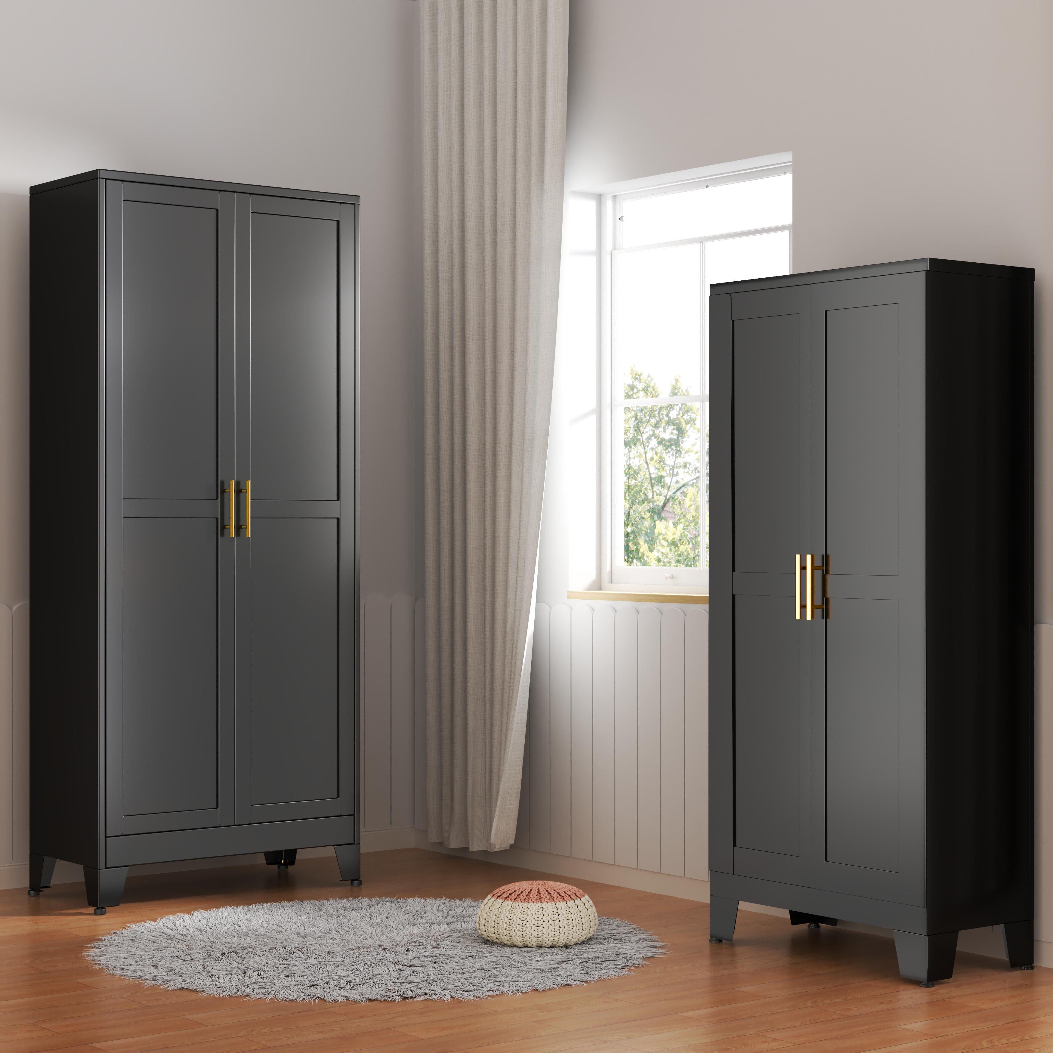 75.2" Tall Pantry Cabinet, Kitchen Pantry Storage Cabinets with 2 Door and 5 Adjustable Shelves, White Metal Pantry Storage Cabinet, Cupboard for Kitchen, Dining Room, Living Room and Bathroom Organizer 75.2" Tall Pantry Cabinet, Kitchen Pantry Storage Cabinets with 2 Door and 5 Adjustable Shelves, White Metal Pantry Storage Cabinet, Cupboard for Kitchen, Dining Room, Living Room and Bathroom Organizer