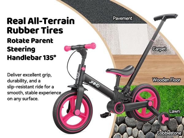 JMMD 6-in-1 Convertible Children's Bicycle - Multifunction Toddler Toy Balance Bike for 18-60 Months Boys & Girls with Adjustable Seat, Push Handle, Pedals, Training Wheels, Brakes, Kickstand, Steel Frame, Outdoor Riding Gift JMMD 6-in-1 Convertible Children's Bicycle - Multifunction Toddler Toy Balance Bike for 18-60 Months Boys & Girls with Adjustable Seat, Push Handle, Pedals, Training Wheels, Brakes, Kickstand, Steel Frame, Outdoor Riding Gift