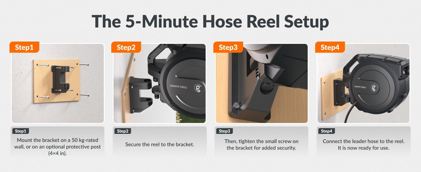 Father's Day Gift | Giraffe Tools 78ft-130ft 330LB Metal Bracket Retractable Garden 5/8in 1/2in Hose Reels for Outside, Wall Mounted Water Hose Reel with 180° Swivel, Any Length Lock, 9 Pattern Hose Nozzle, 2 years warranty, Stock up sale, summervibes Father's Day Gift | Giraffe Tools 78ft-130ft 330LB Metal Bracket Retractable Garden 5/8in 1/2in Hose Reels for Outside, Wall Mounted Water Hose Reel with 180° Swivel, Any Length Lock, 9 Pattern Hose Nozzle, 2 years warranty, Stock up sale, summervibes