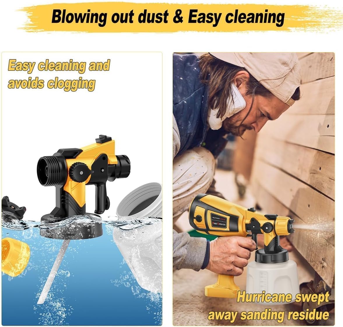 1000W High-Power Easy-to-Clean Handheld Electric Paint Sprayer, 1400ml Large Container Tool, Paint Sprayer Accessories for Garden Furniture & Fence Spraying, Handheld Paint Sprayers 1000W High-Power Easy-to-Clean Handheld Electric Paint Sprayer, 1400ml Large Container Tool, Paint Sprayer Accessories for Garden Furniture & Fence Spraying, Handheld Paint Sprayers