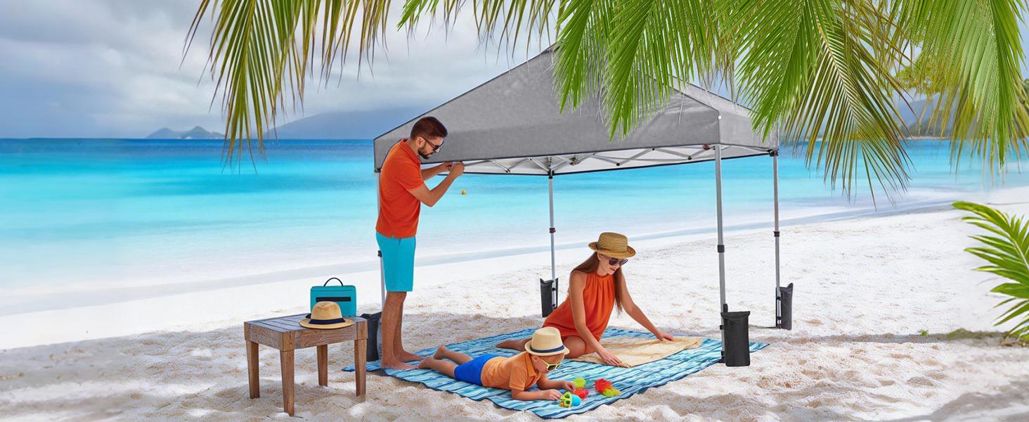 Sweetcrispy 10x10 Pop Up Canopy, Easy Setup Instant Outdoor Canopy with Vented Top and Wheeled Bag, White Sweetcrispy 10x10 Pop Up Canopy, Easy Setup Instant Outdoor Canopy with Vented Top and Wheeled Bag, White