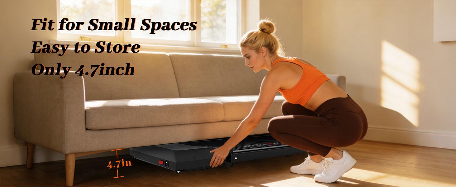 OVER SELF Walking pad Treadmill, 6.2MPH Portable Folding Treadmill with Handle Remote Control, Under Desk Treadmill Easy Storage Home Gym Fitness Equipment Workout Gear, Summervibes