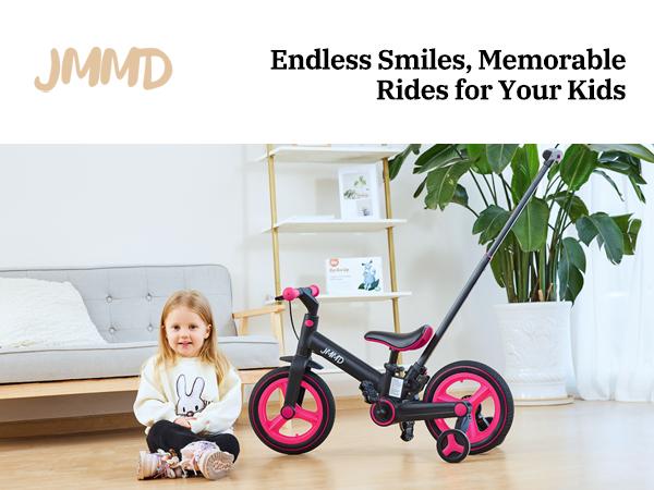 JMMD 6-in-1 Convertible Children's Bicycle - Multifunction Toddler Toy Balance Bike for 18-60 Months Boys & Girls with Adjustable Seat, Push Handle, Pedals, Training Wheels, Brakes, Kickstand, Steel Frame, Outdoor Riding Gift JMMD 6-in-1 Convertible Children's Bicycle - Multifunction Toddler Toy Balance Bike for 18-60 Months Boys & Girls with Adjustable Seat, Push Handle, Pedals, Training Wheels, Brakes, Kickstand, Steel Frame, Outdoor Riding Gift
