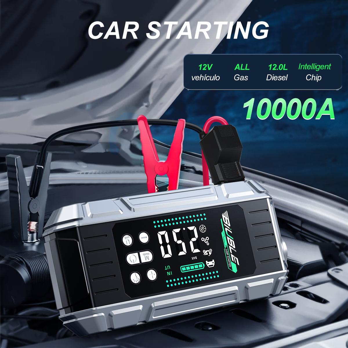 BIUBLE 10000A Portable Car Jump Starter with Air Compressor, Blower, Fast Charging 65W PD Laptop Power Bank, 150PSI Tire Inflator, Car Battery Jump Kit