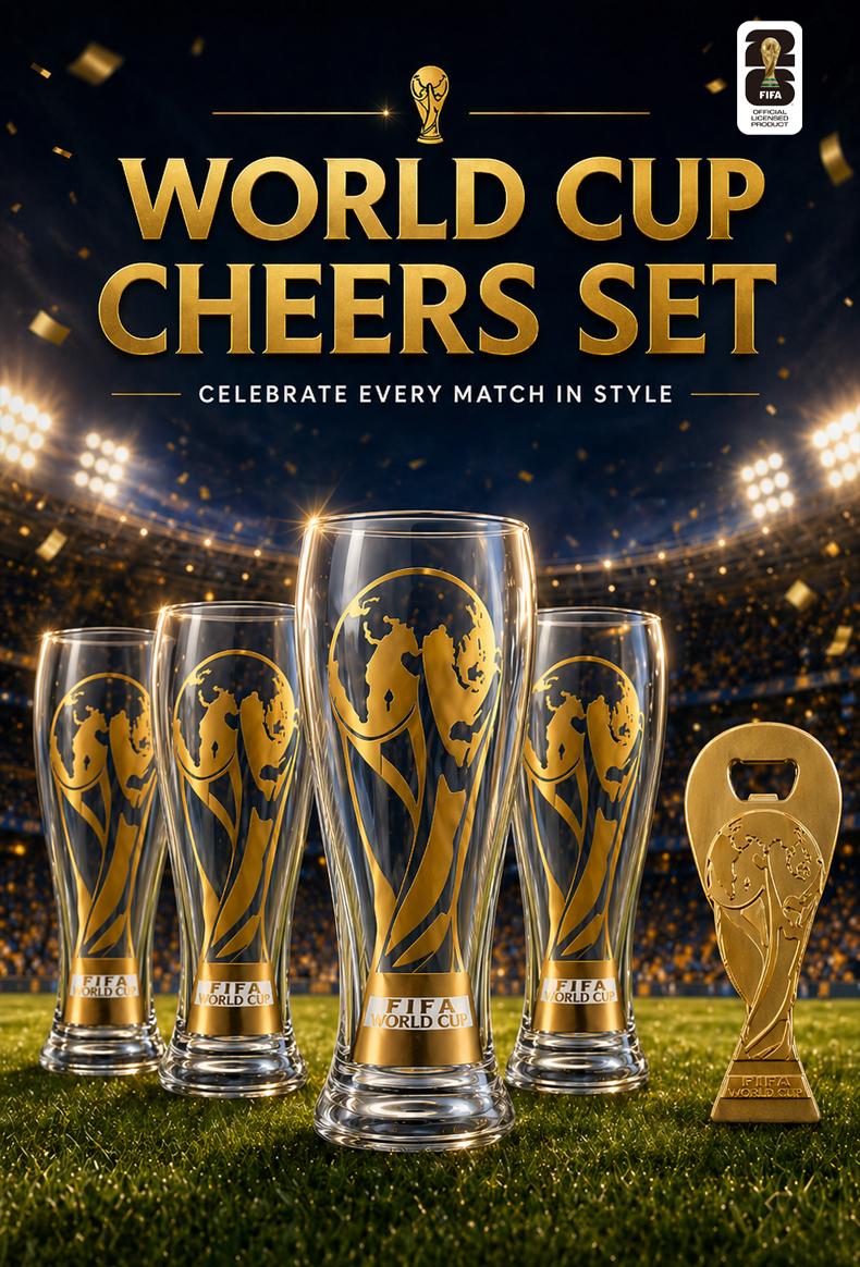Official FIFA World Cup 26 Gold Stamped Classic Beer Glass--Collector's Edition summervibes Drinkware Tumblers,summerwins