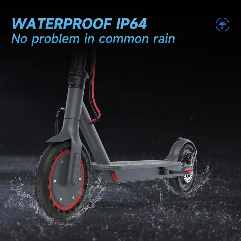 Patinete eléctrico - Neumáticos macizos de 8,5", motor de 350 W, hasta 30 km/h y 40 km de autonomía. Patinete portátil de largo alcance para adultos con sistema de doble frenado y aplicación móvil.