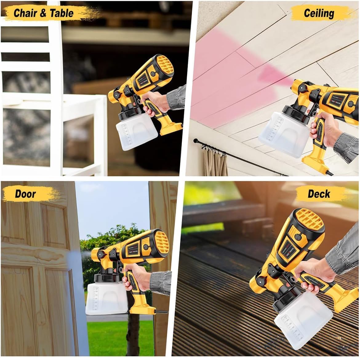 1000W High-Power Easy-to-Clean Handheld Electric Paint Sprayer, 1400ml Large Container Tool, Paint Sprayer Accessories for Garden Furniture & Fence Spraying, Handheld Paint Sprayers 1000W High-Power Easy-to-Clean Handheld Electric Paint Sprayer, 1400ml Large Container Tool, Paint Sprayer Accessories for Garden Furniture & Fence Spraying, Handheld Paint Sprayers