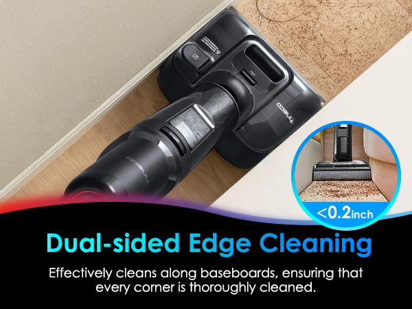 TINECO S7 Stretch Ultra Cordless Wet Dry Floor Vacuum Cleaner, 180&deg; Lay-Flat Anti-Tangle Design, 50-Minute Runtime, 185℉ Flashdry Self-Cleaning, Dual-Sided Edge Cleaning Function