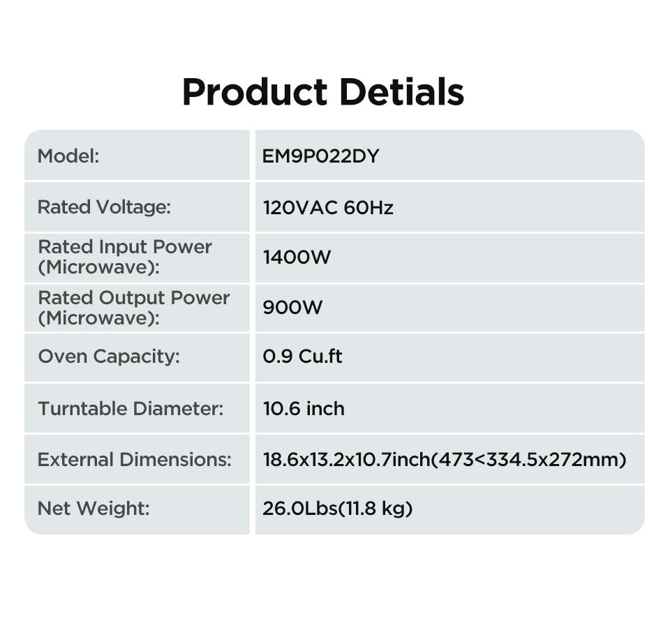 BLACK+DECKER 0.9 Countertop Microwave Oven,  gift, 0.9 Cu Ft, 6 Auto Menus, Child Lock, Memory Function, 10 Power Levels, Easy One-Touch Start, Digital Panel, Jumpstart, Gift, New Arrivals