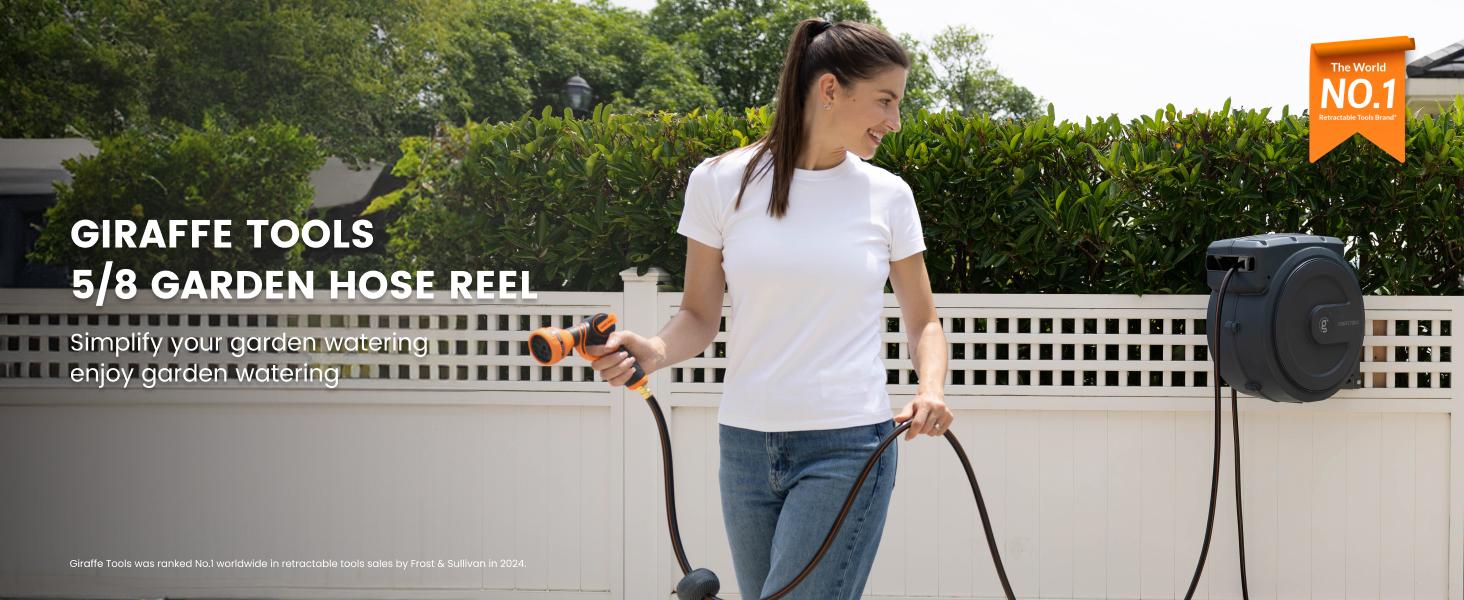 Father's Day Gift | Giraffe Tools 78ft-130ft 330LB Metal Bracket Retractable Garden 5/8in 1/2in Hose Reels for Outside, Wall Mounted Water Hose Reel with 180° Swivel, Any Length Lock, 9 Pattern Hose Nozzle, 2 years warranty, Stock up sale, summervibes Father's Day Gift | Giraffe Tools 78ft-130ft 330LB Metal Bracket Retractable Garden 5/8in 1/2in Hose Reels for Outside, Wall Mounted Water Hose Reel with 180° Swivel, Any Length Lock, 9 Pattern Hose Nozzle, 2 years warranty, Stock up sale, summervibes