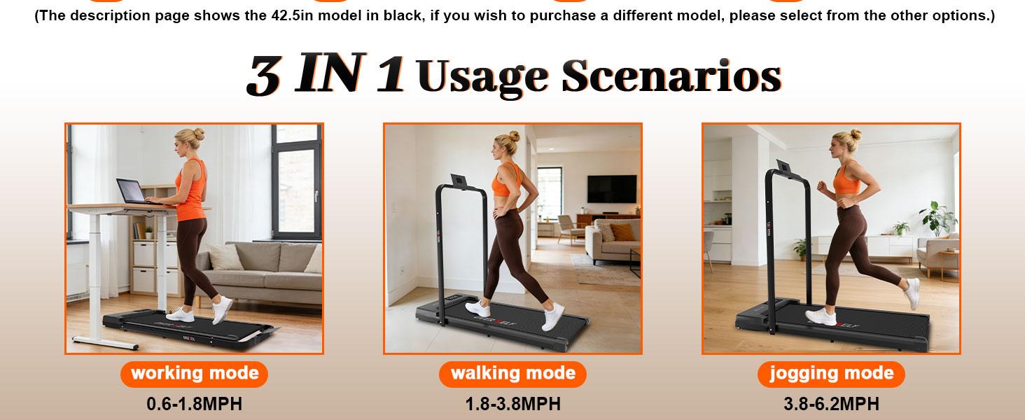 OVER SELF Walking pad Treadmill, 6.2MPH Portable Folding Treadmill with Handle Remote Control, Under Desk Treadmill Easy Storage Home Gym Fitness Equipment Workout Gear, Summervibes