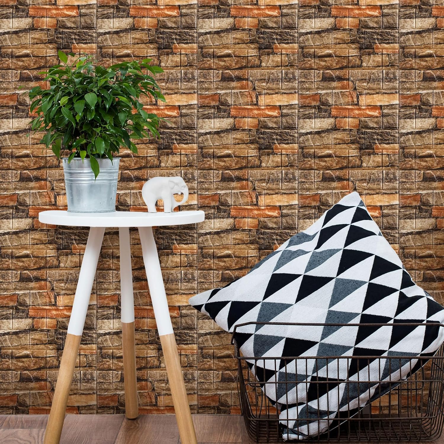 30 Pcs 28.81 Sq ft 3D Wall Panels Peel and Stick Foam Brick Wallpaper Printable Faux Brick Wall Panels Decorative Self Adhesive Tiles Waterproof(Black)
