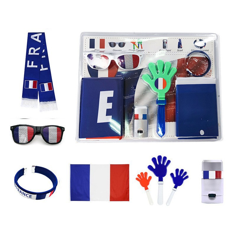 Ultimate 2026 World Cup Football Fan Cheer Kit - Party Packs with Country Flag, Sunglasses, Clapper & Face Paint