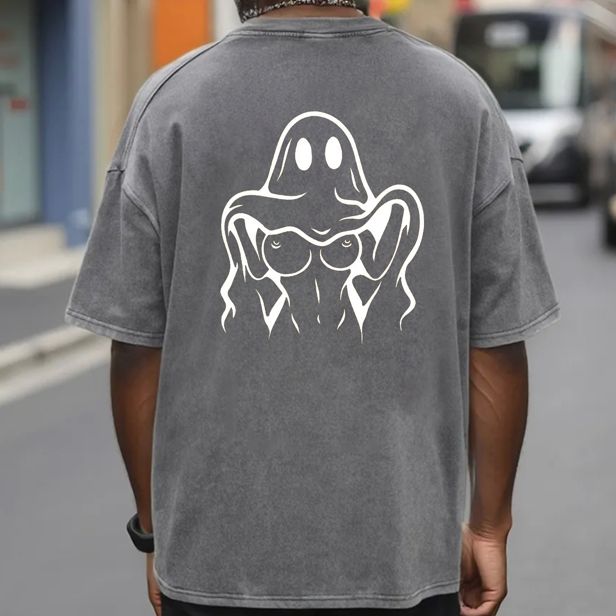 Middle Finger Ghost Graphic T-Shirt & Hoodie
