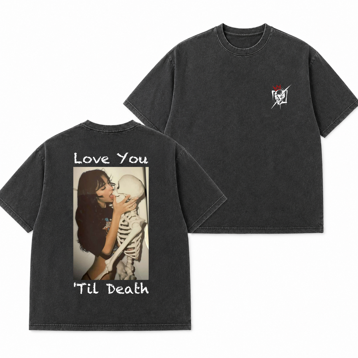 Love You Till Death Skeleton Kiss T-Shirt & Hoodie