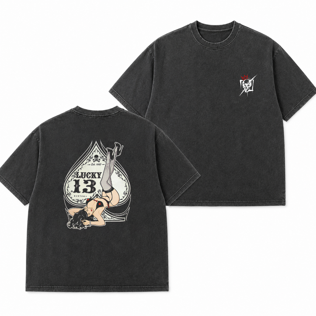 Lucky 13 Pin-Up Girl Graphic T-Shirt & Hoodie
