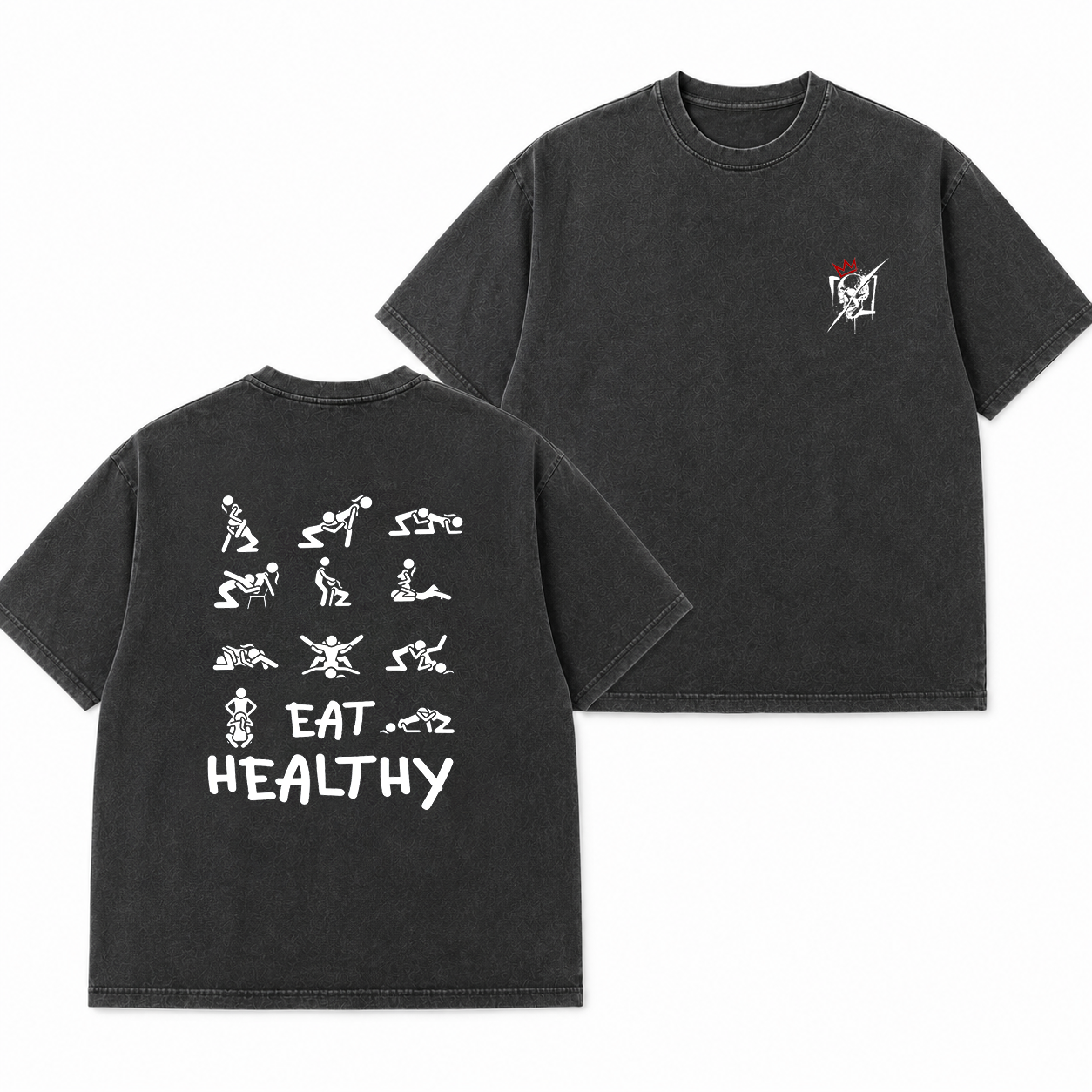 Eat Healthy Funny Adult Graphic T-Shirt & Hoodie