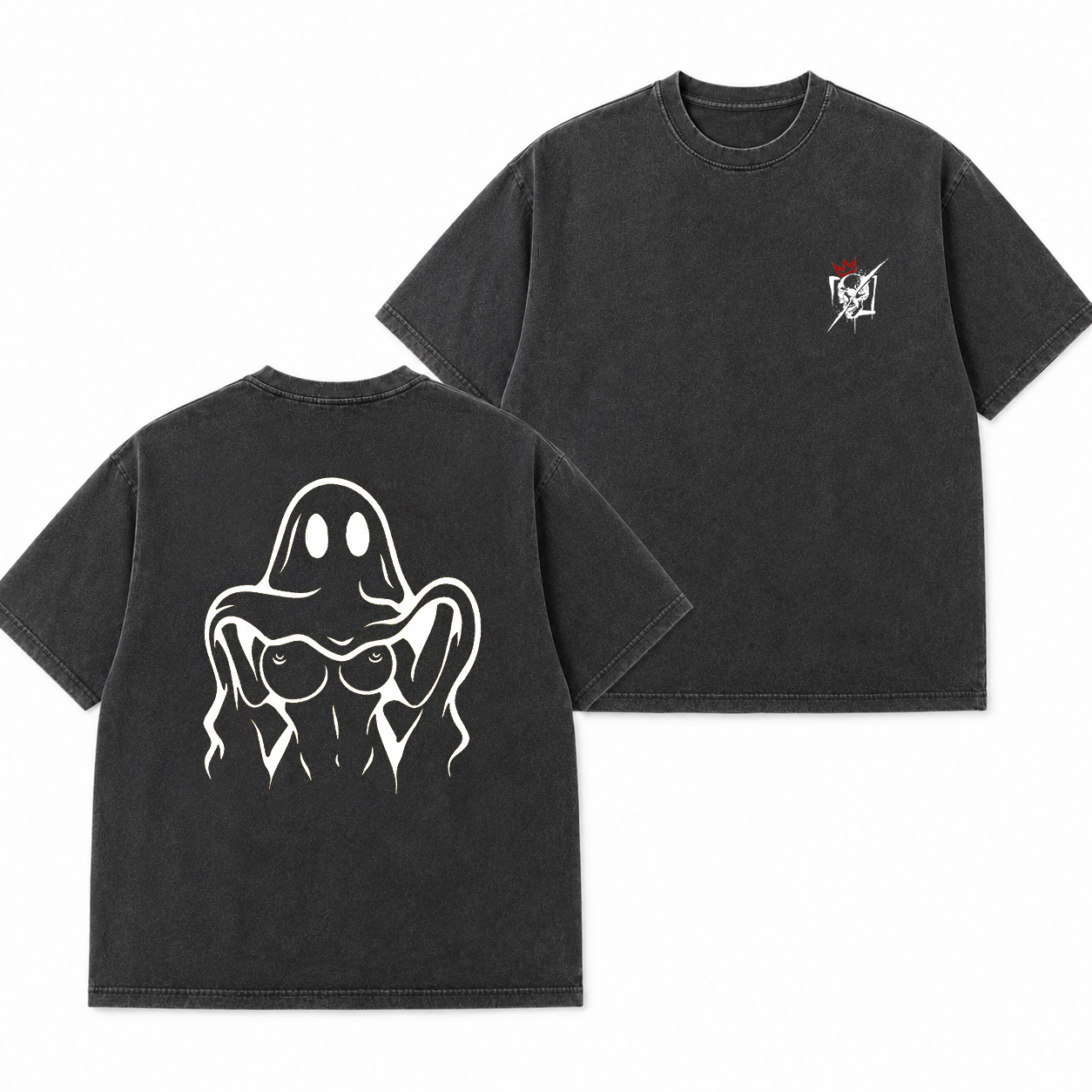 Middle Finger Ghost Graphic T-Shirt & Hoodie